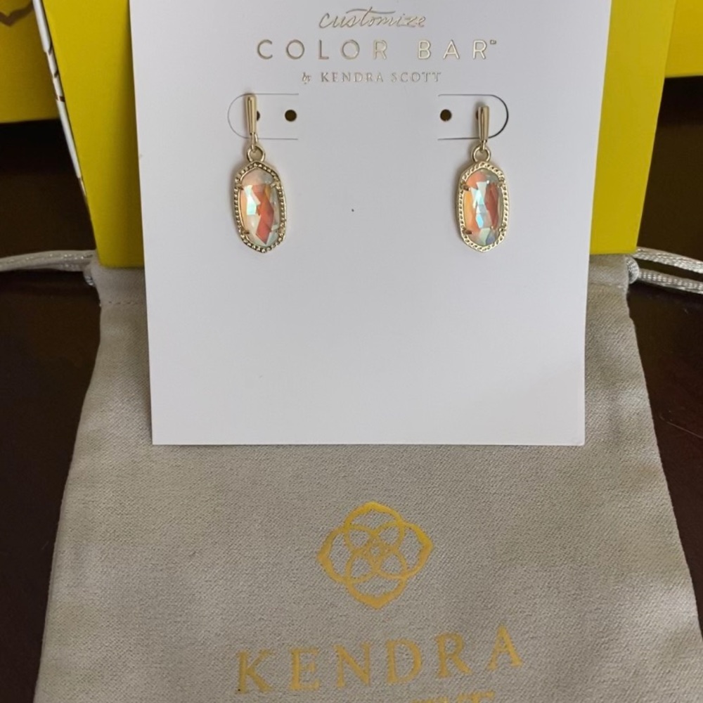 Kendra Scott Lee Gold Earrings in Dichroic Glass